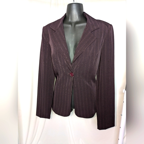 A. Byer Jackets & Blazers - Purple Pinstriped Women's Blazer